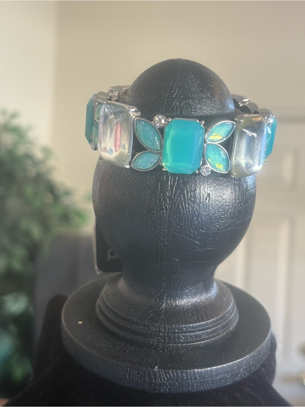 Turquoise Crystal Stretch Bracelet - Women Jewelry